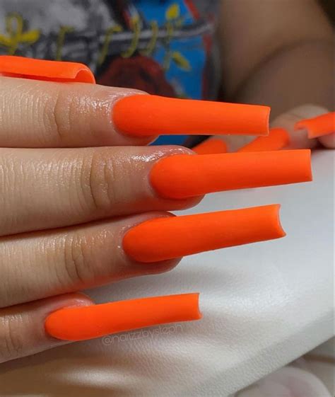 Pin By Paradise B On Nails In 2023 Orange Acrylic Nails Drip Nails