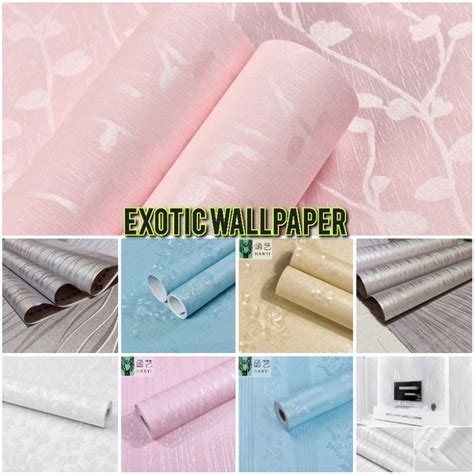 Jual Wallpaper Dinding Pink Abu Putih Krem Hijau Ungu Polos Bertekstur