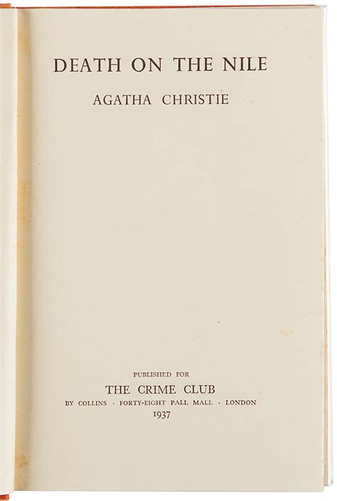 Agatha Christie: Death on the Nile (First Edition) | RR Auction