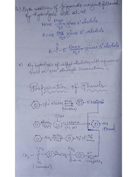 Solution Alcohols Phenols Ethers Reactions Studypool