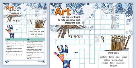 Art Crossword KS2 L Enseignant A Fait Twinkl