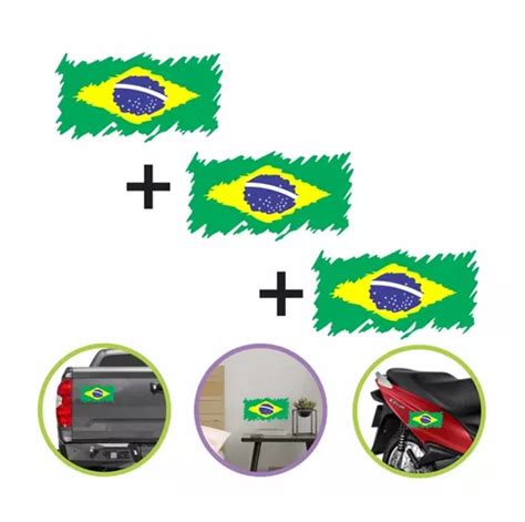 Bandeira Do Brasil Adesivos Carro Moto Kit Un Stickers Biz