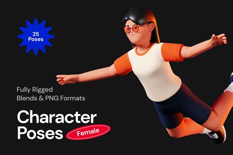 Premium Female Character Poses 3d Illustration Pack From People 3d