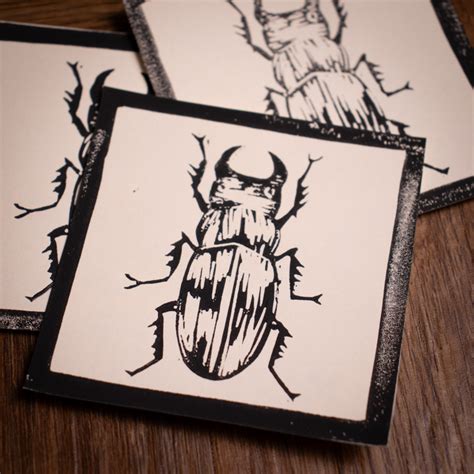 Stag Beetle Mini Lino Print Magpie S Cove S Ko Fi Shop Ko Fi