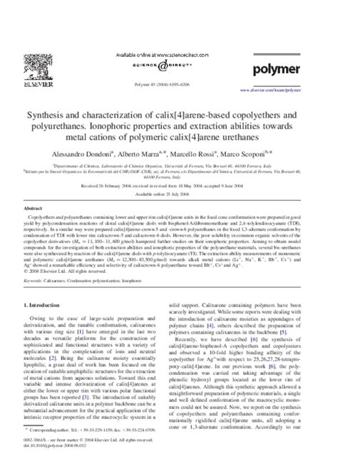 Pdf An Approach To The Synthesis Of Chemically Modified Bisazocalix 4