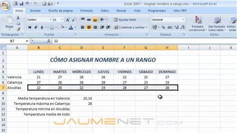 C Mo Asignar Nombres A Rangos En Excel Recursos Excel