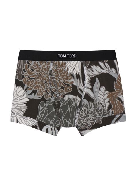 Tom Ford Acid Floral Print Boxer Briefs In Slate Modesens