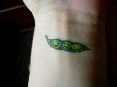 three peas in a pod tattoo - indianweddingoutfitssareecolour