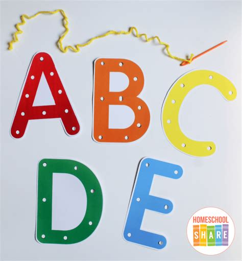 Alphabet Lacing Cards - Homeschool Share