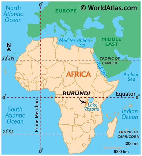 Map Of Africa Showing Burundi
