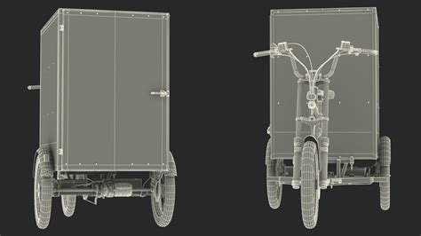 D Commercial Grade Electric Trike With Cargo Box Rigged Turbosquid