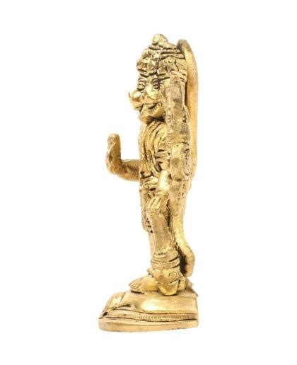 Mangalam Handicrafts Boutique Gold Toned Brass Panchmukhi Hanuman Idol