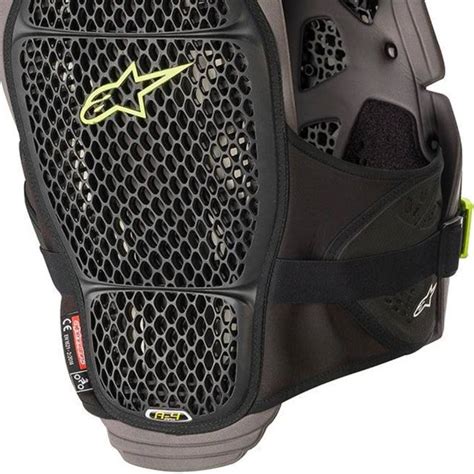 Colete Alpinestars A Max Chest Preto Cinza Amarelo Grid Motors