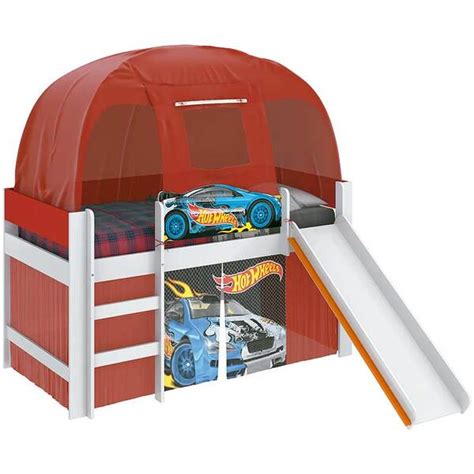 Cama Hot Wheels Play Escorregador E Barraca Pura Magia Branco Vermelho Leroy Merlin