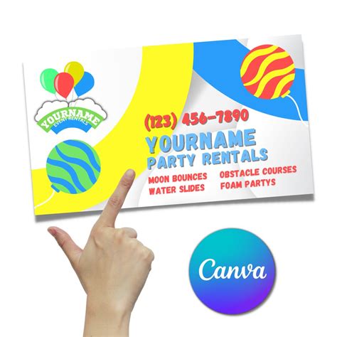 Party Rental Business Card Bounce House Rental Business Card Business