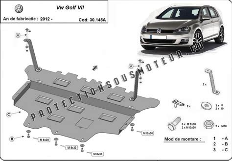 Cache sous moteur et de la boîte de vitesse VW Golf 7 Boîte de