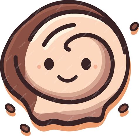 Premium Vector A Cartoon Illustration Of A Brownie With A Smiley Face