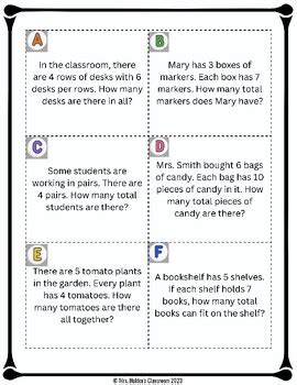 Basic Multiplication Word Problems Task Cards By Mrs Helders Classroom