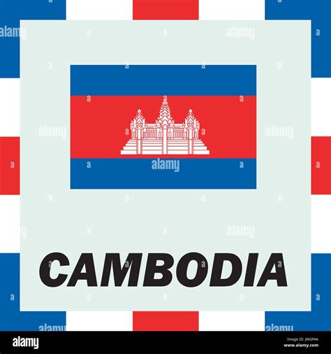 Official Ensigns Flag And Coat Of Arm Of Cambodia Stock Vector Image