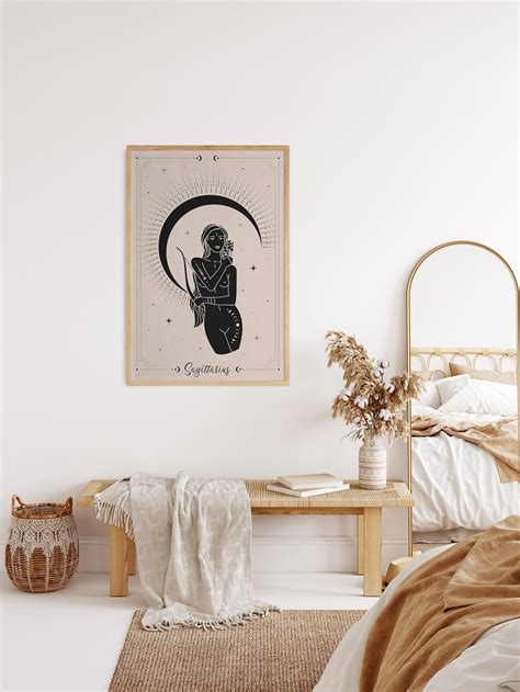 Zodiac Sagittarius Art Nude Woman Art Print Witchy Altar Etsy