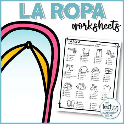 La Ropa Clothing Vocabulary Worksheets In Spanish Classful