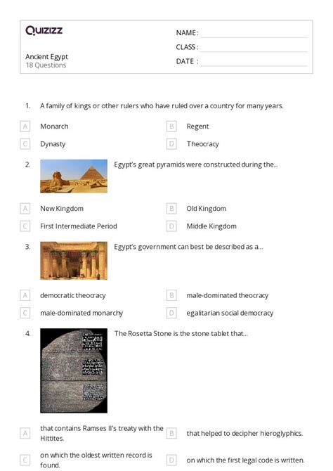 50 Ancient Egypt Worksheets For 9th Grade On Quizizz Free Printable