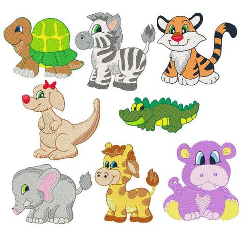 Baby Jungle Animal Machine Embroidery Designs Sweet Stitch Design