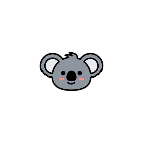 Cute Koala Face Cartoon Vector Icon