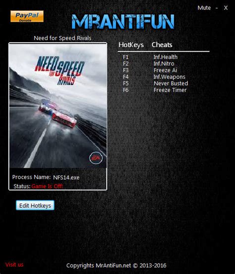 Need For Speed Rivals Trainer 6 V1 4 64bit Mrantifun Download Cheats