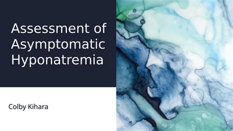 Pdf Assessment Of Asymptomatic Hyponatremia