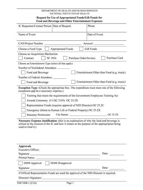 Fillable Online Oma Od Nih Bformb Nih National Institutes Of