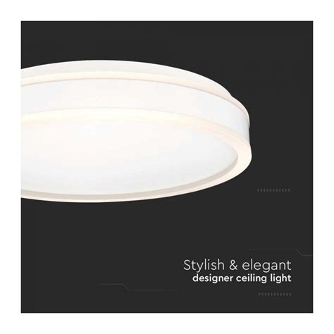 V TAC 38W LED Designer Ceiling Light Round White 4000K Dimmable