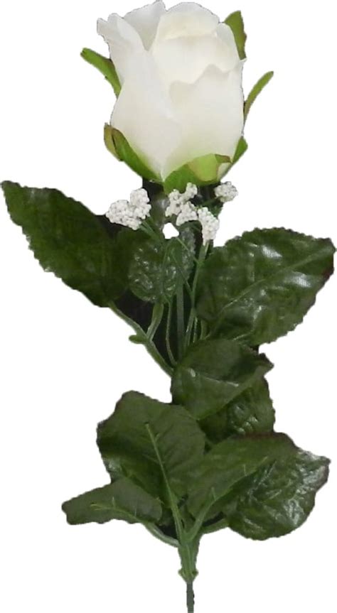 Tige de rose bouton blanc artificielle Ø 5 x H 50 cm Gamm vert