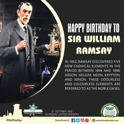 Onthisday Today We Celebrate The Birthday Of Sir William Ramsay One