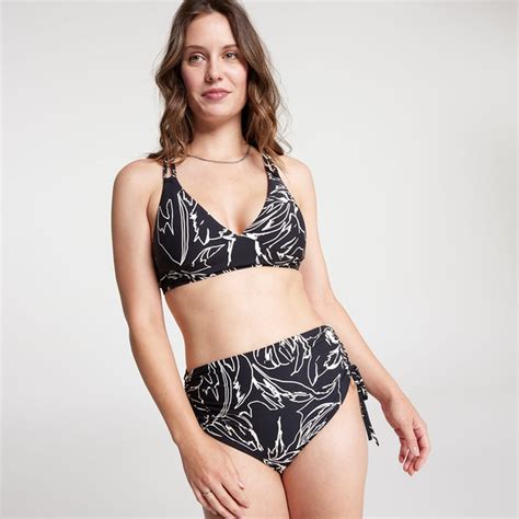 CALIA Women S Floral Strokes Double Strap Triangle Bikini Low Support Swim Top XXL Black