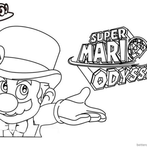 Rolig Super Mario Odyssey m氓larbok gratis utskrivbar super mario