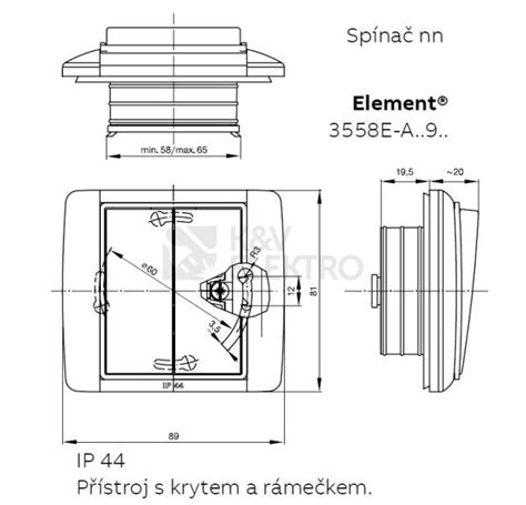 ABB Element Time vypínač č 6 6 dvojitý IP44 bílá bílá 3558E A52940 03