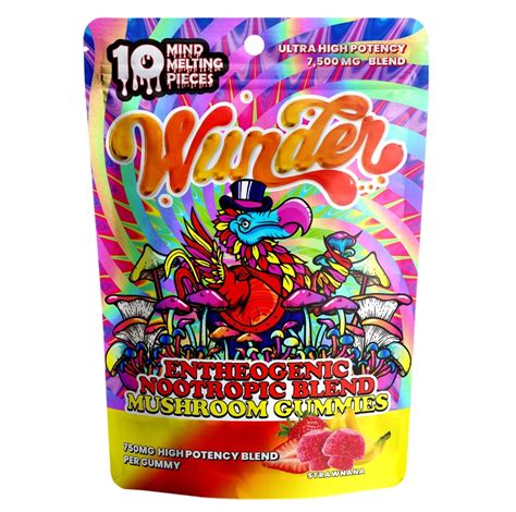 Wunder Entheogenic Nootropic 7500mg Blend Mushroom Gummies 10pc ...