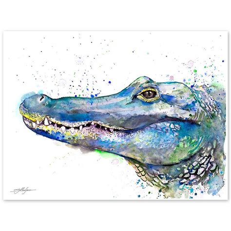 Crocodile Watercolor Painting Print By Slaveika Aladjova Krokodil