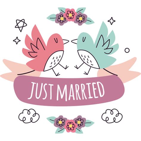 Just Married Doodle Hand Drawn Flat Sticker Freepik