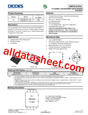 Dmp Lpsq Datasheet Pdf Diodes Incorporated