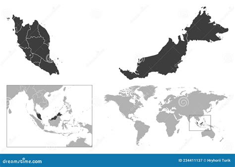 马来西亚详细的国家概要和世界地图位置 向量例证 插画 包括有 绘图 领土 政治 详细 国家（地区） 234411137