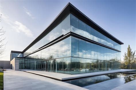 Premium Ai Image Modern Glass Architecture