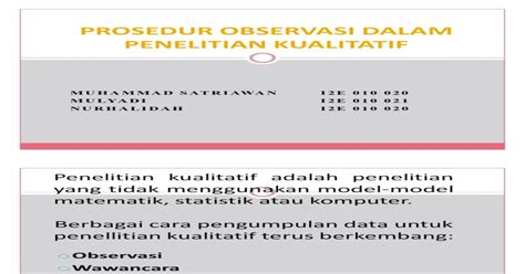 (PDF) Prosedur Observasi Dalam Penelitian Kualitatif - PDFSLIDE.NET