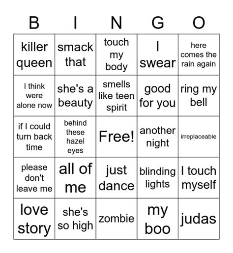 M U S I C B I N G O Bingo Card