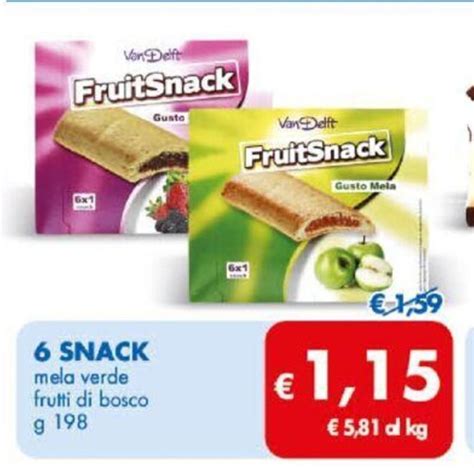 Offerta 6 Snack Mela Verde Frutti Di Bosco 198 G Nel Volantino Di MD