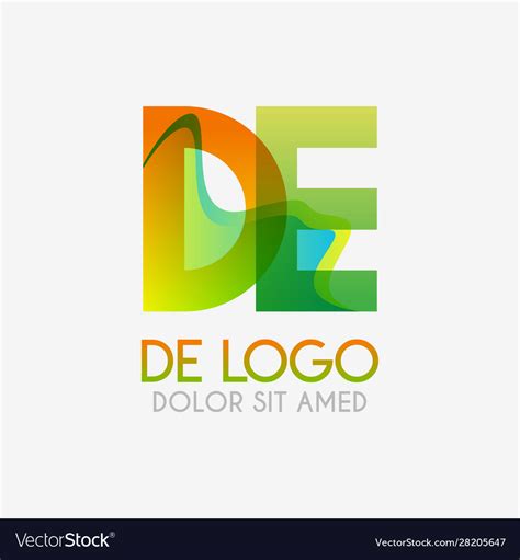 De logo with striking colors and gradations Vector Image