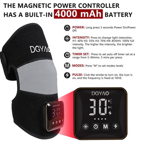 DGYAO Wireless 3 In 1 Knee Elbow Brace With 660nm Red Lights 850 Nm