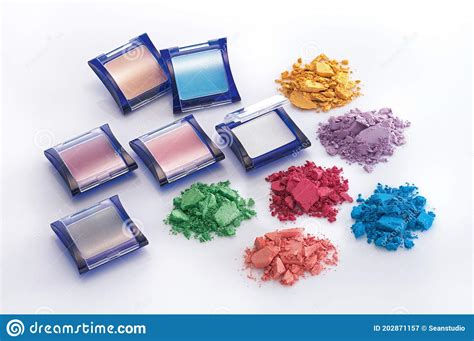 Various Colours Of Cosmetic Powder Stock Image Image Of Background