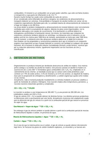 Procesos De Obtenci N De Metanol Pdf